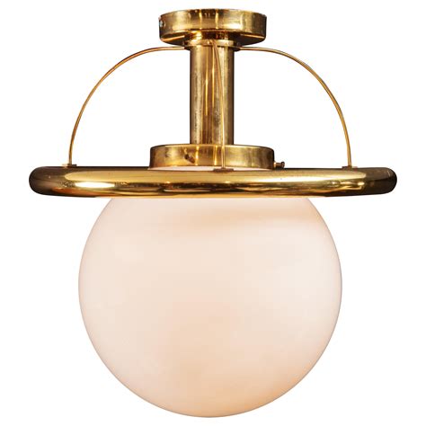 Glass Globe with Brass Pendant Light at 1stDibs