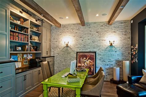 Trendy Textural Beauty: 25 Home Offices with Brick Walls