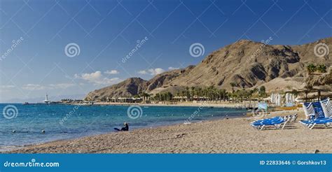 Red Sea and Beaches Near Eilat, Israel Stock Photo - Image of ...