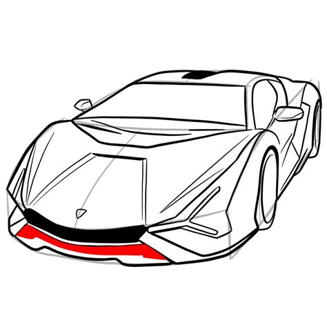 How to draw Lamborghini Sián - Sketchok easy drawing guides