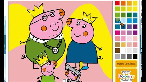 Peppa Pig Coloring games- Peppa Pig Family Coloring - Games For Kids ...