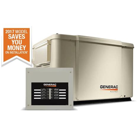 Shop Generac PowerPact 7,500-Watt (LP)/6,000-Watt (NG) Standby Generator with Automatic Transfer ...