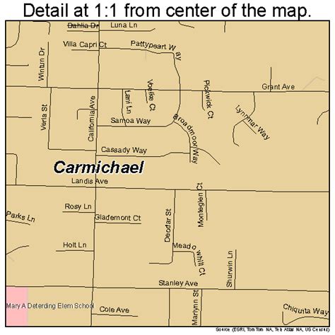 Carmichael California Street Map 0611390