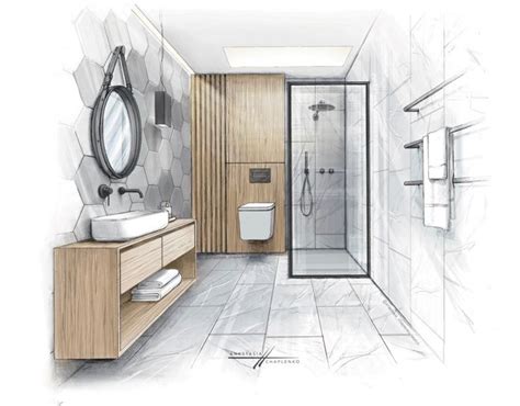 SKETCH OF THE KITCHEN / 2D DIGITAL VISUALIZATION on Behance | Iç mekan modelleme, Banyo iç ...