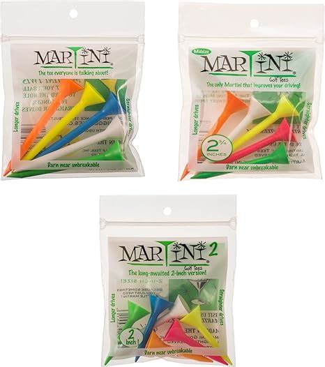 Review Martini Golf Tees - 3 1/4" / 2 3/4" / 2 Inch - Mixed Colors - 16 Tees Total