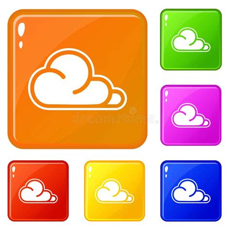 Concept Cloud Icons Set Vector Color Stock Vector - Illustration of nature, background: 141038963