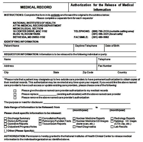 Sample Medical Records Release Form | Mous Syusa