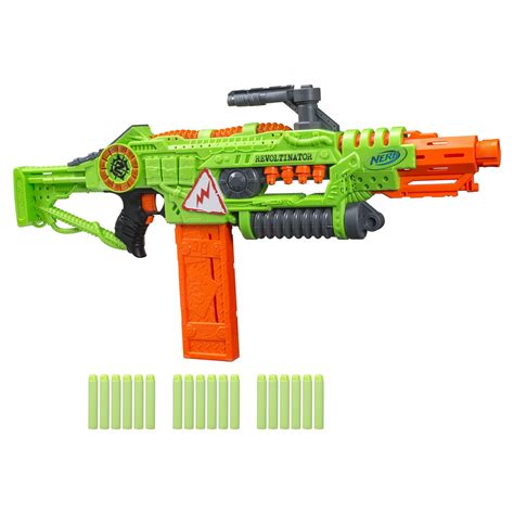 Nerf Revoltinator Zombie Strike Motorized Blaster Toy Gun with 18 Darts ...