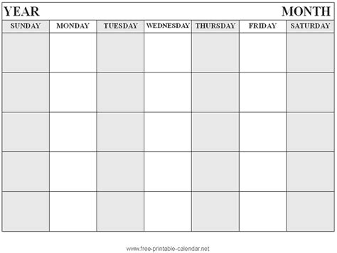 Blank Calendar - Months Calendar