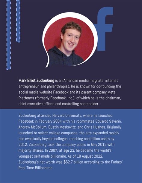 Mark Elliot Zuckerberg Biography | Biografía Template