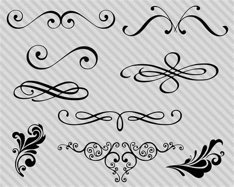 Flourish Svg, Swirl Svg, Divider Svg, Scroll Svg, Flourish Cut File By MagicArtLab TheHungryJPEG ...