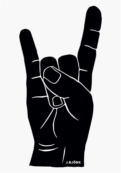 J - Björk - Illustration - Hand Signals - Sign Of The - Rock And Roll Hand Sign Png, Transparent ...