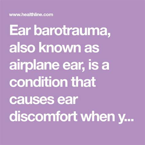 Ear Barotrauma: Causes, Diagnosis and Treatments | Thyroid health, Ear pressure, Medical treatment