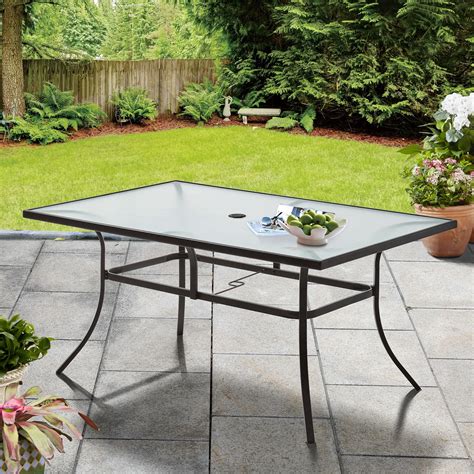 Mainstays Heritage Park Outdoor Rectangle Patio Dining Table, Brown - Walmart.com