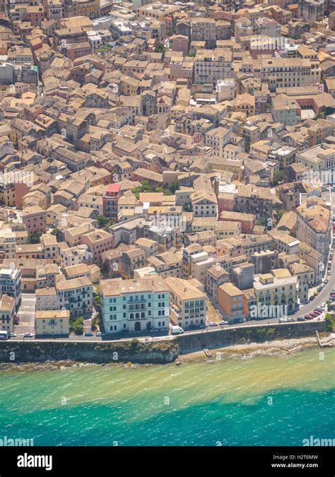 Aerial view of Corfu town in Kerkyra islandGreece Stock Photo - Alamy