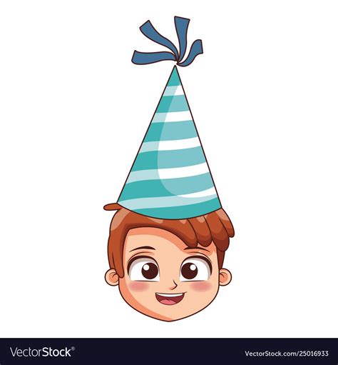 Boy with birthday hat Royalty Free Vector Image