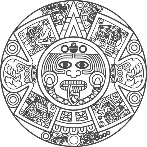 Aztec Calendar Coloring Page at GetDrawings | Free download