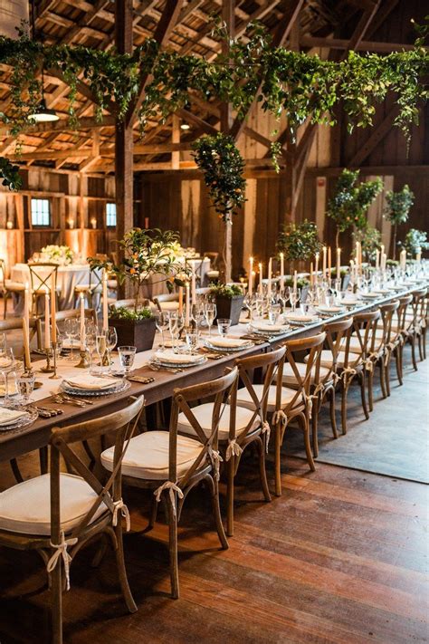 Rustic Wedding Reception With Long Tables And Cross-Back Chairs | Brides | Crossback chairs ...