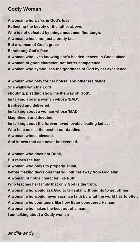 Godly Woman - Godly Woman Poem by andile andy