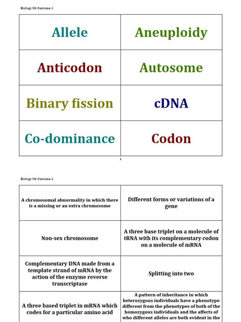 Biology Glossary Terms 3 | PDF | Gene | Dna