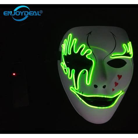 Aliexpress.com : Buy El Wire Glowing Halloween Mask Luminous 3 Modes LED Mask Halloween Light Up ...