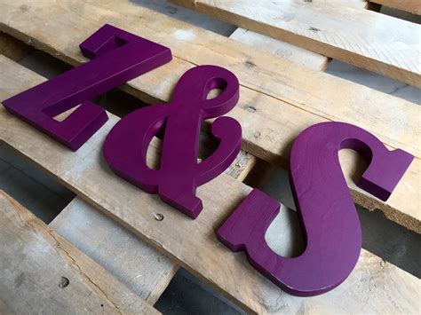 Freestanding Wooden Letters Wedding Initial Signs Set Wedding | Etsy