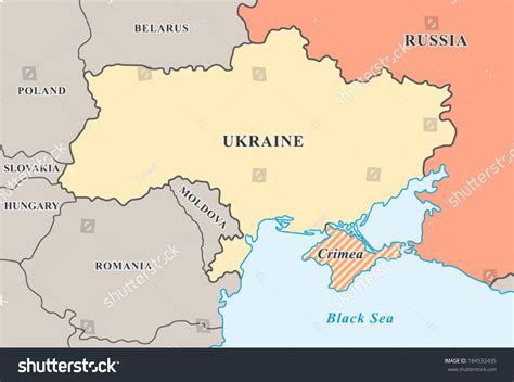 Crimea Annexation Map Political Map Crimean Stock Vector 184532435 ...