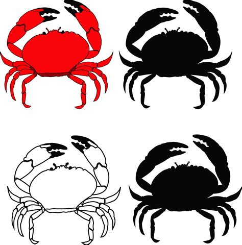 Crab Svg Clipart Cut Files Silhouette Cameo Svg For Cricut And Etsy ...