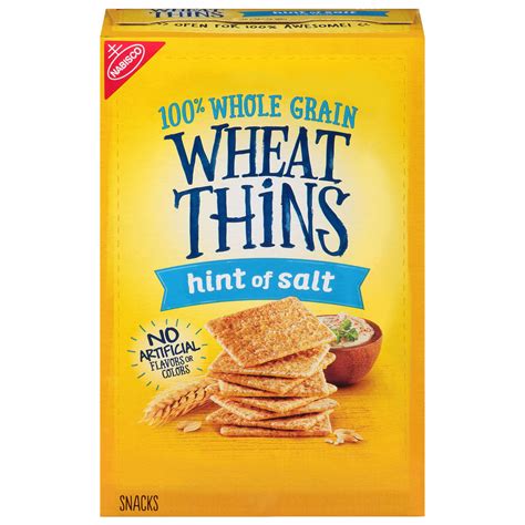 Wheat Thins Hint of Salt Whole Grain Low Sodium Crackers, 9.1 oz ...