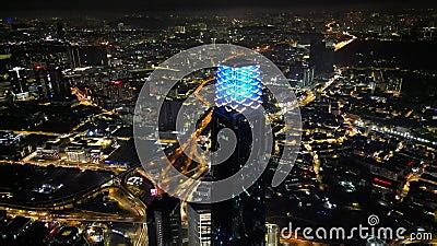 Aerial View TRX 118 Tun Razak Exchange in Night Stock Footage - Video ...