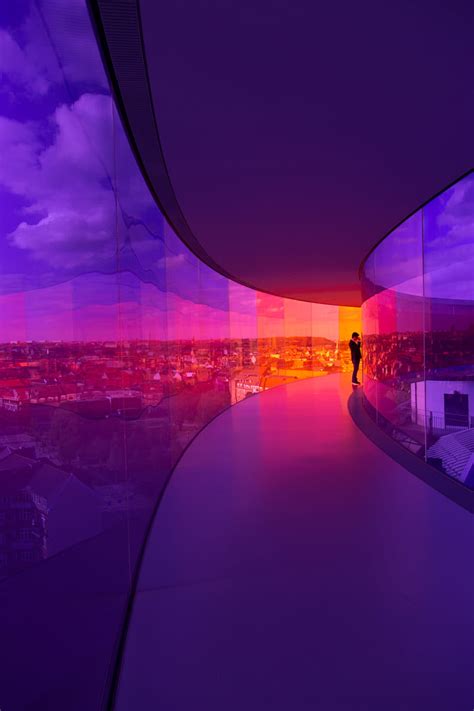 Sunset, building, colorful, corridor, glass, light, man, HD phone wallpaper | Peakpx