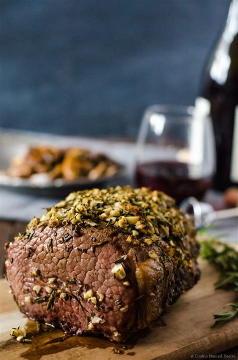 Rosemary Garlic Rib Eye Roast with Rioja Wine | A Cookie Named Desire