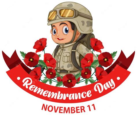 Premium Vector | Remembrance day poster design