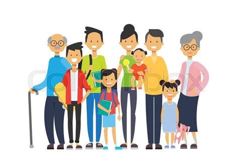 Multi generation family together, ... | Stock vector | Colourbox