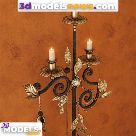 Wrought Iron Console Model With Floor Lamp - 3D Models News
