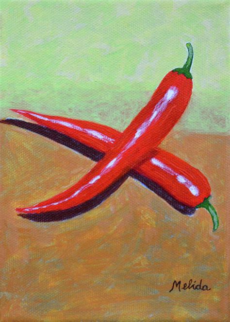 Red Chili Pepper Painting by Melida Swart - Fine Art America