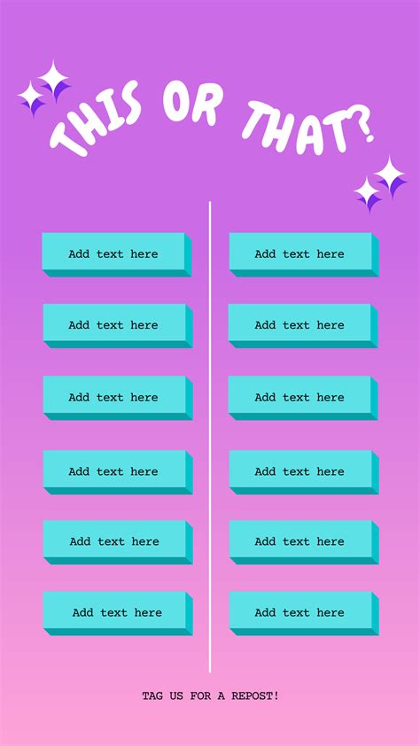 Would You Rather Editable Instagram Story Template With Purple Gradient for Canva