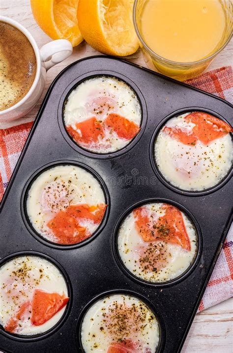 Muffin Tin Baked Eggs Recipe Stock Photo - Image of lunch, cooked: 79634300