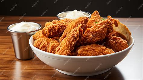 Premium AI Image | Isolated Bucket of Fried Chicken on White