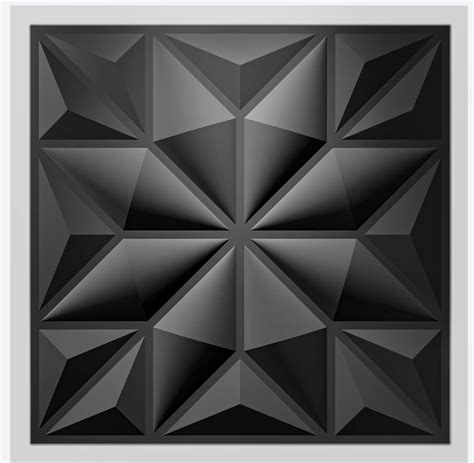 Art3d Textures 3D Wall Panels for Interior Wall Decor, Black Diamond Decorative PVC Wall for ...