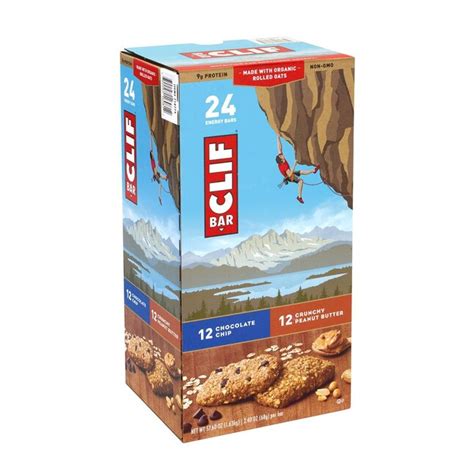 Clif Bar Energy Bar Variety Pack, 24 Count - Crunchy Peanut Butter ...