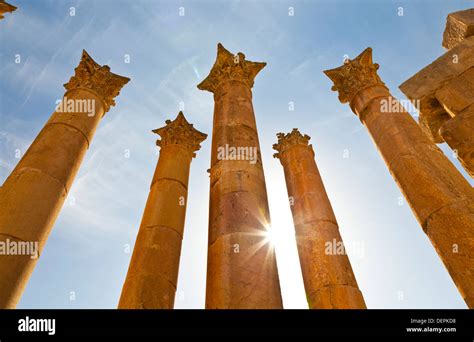 Temple of Artemisa or Diana, Greco-Roman city of Jerash, Jordan, Middle ...