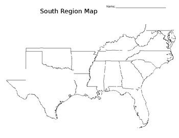 South Region Map by HaleyTap | TPT