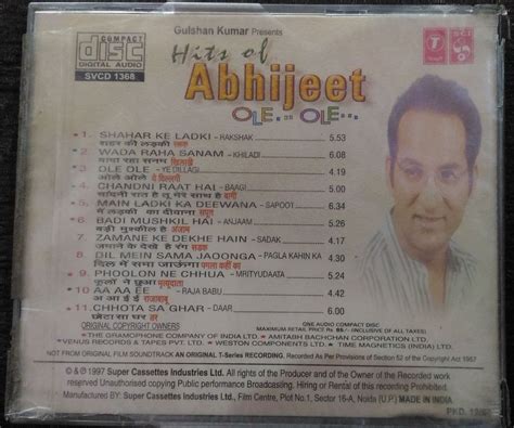 Abhijeet - Hits Of Abhijeet (1997) Compilation Pre-Owned T-Series Audio CD