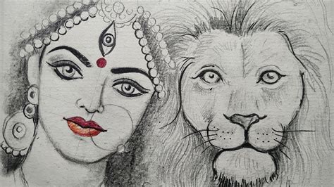 Happy Navratri How To Draw Maa Durga Face Pencil Sketch For Beginner ...