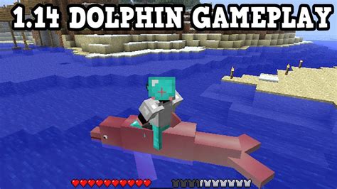 Minecraft 1.14 - FIRST Dolphin Gameplay, Jumping! - YouTube