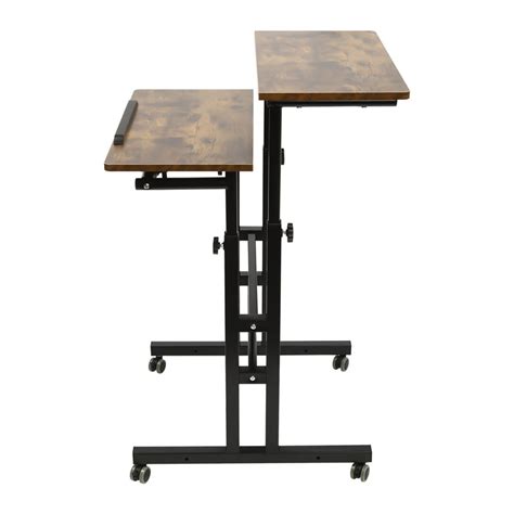 Inbox Zero Laius Adjustable Standing Desk with Wheels Home Office ...