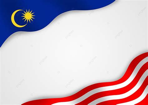 Yellow Star And Moon Pattern Red White Blue Flag Malaysia Independence ...