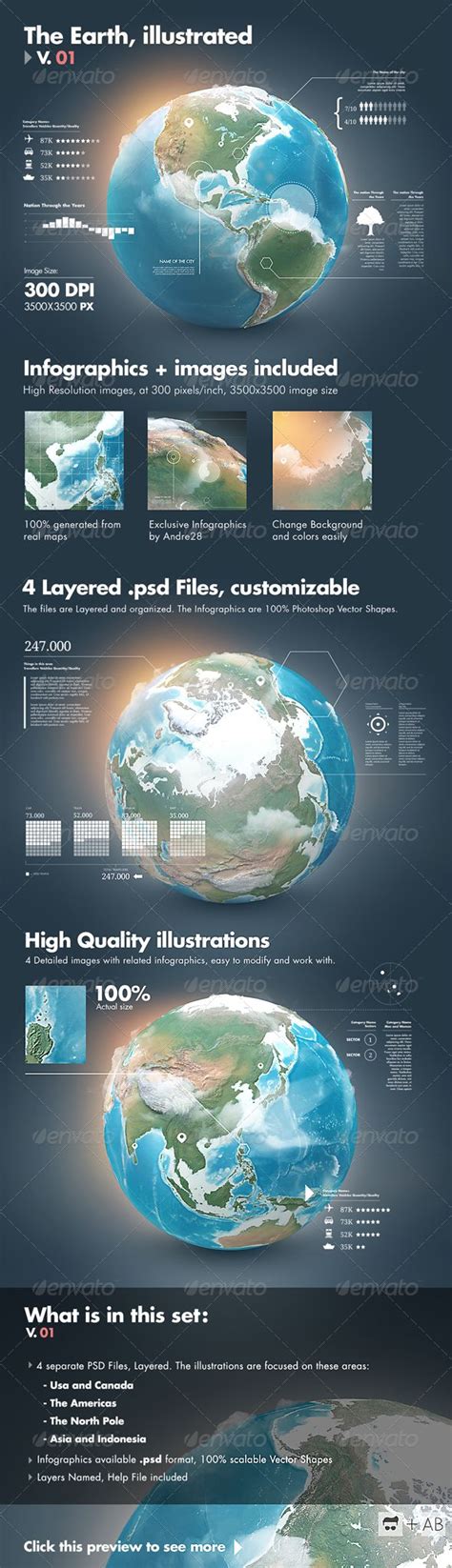 Earth Illustrations and Infographics - V1 | Earth illustration, Infographic, Infographic design