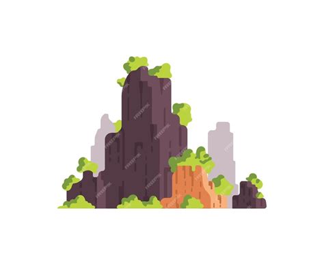 Premium Vector | Mountains landscape isolated vector illustration in cartoon style nature ...